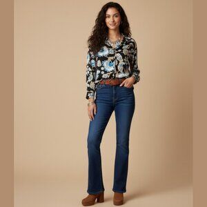 VERO MODA Effortless Boho Floral Buttondown Blouse Womens S Business Casual Soft